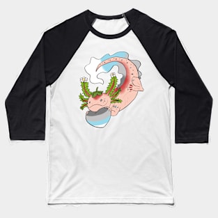 Demiboy Strawberry Axolotl Baseball T-Shirt